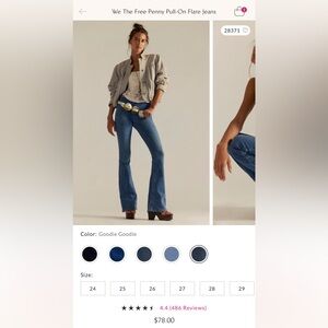 Free People Flared Blue Jeans